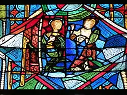 Ein Maurer verschließt auf Befehl des Kaisers die Höhle mit einer Mauer