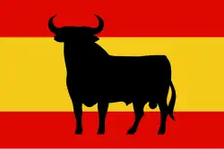 Spanische Flagge mit Osborne-Stier