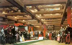 A Lánchíd alapkőletétele (1864)