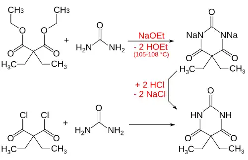 Synthese von Barbital