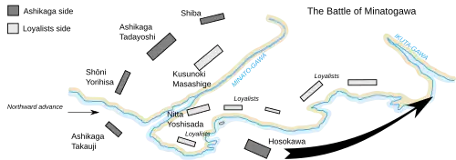 Schlachtaufstellung in der Schlacht am Minatogawa