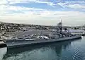 USS Iowa, Backbordseite am Pier in San Pedro