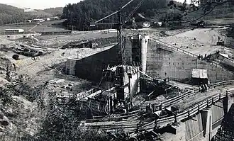 Bau der Sperre Thurnberg (ca. 1950)