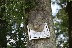 Überwallung an einem Schild