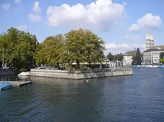 Bauschänzli, Ansicht von der Quaibrücke