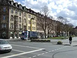 Häuserzeile an der ehemaligen Kleinen Allee am Luitpoldplatz