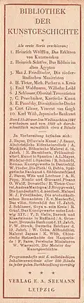 Lesezeichen von 1921 nach 10 erschienenen Bänden, Vorder- und Rückseite