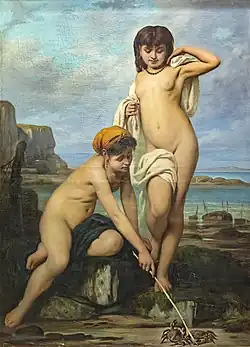 Camille Chazal, Junge Mädchen an der Küste (1870).