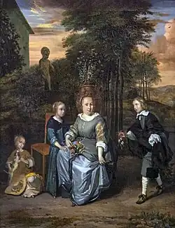 Barend Graat, Porträt einer Familie in einer Landschaft.