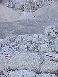 Einstieg in den Klettersteig „Francesco Berti“, der hoch über San Vito di Cadore an der Sorapissgruppe entlangführt