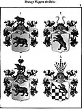 1=Rügen, 2=Gützkow, 3=Hannover+Kurland, 4=Osnabrück[10]