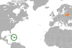 Lage von Haiti und Belarus
