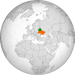 Lage von Belarus und Ukraine
