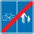 F101b: Ende des getrennten Geh- und Radweges