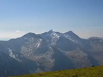 Blick auf das Massiv des Ben Cruachan vom nördlich benachbarten Beinn a’ Chochuill