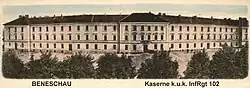 Kaserne in Beneschau (Das Gebäude war 2018 noch existent) Koordinate: 49°&nbsp;46′&nbsp;38″&nbsp;N, 14°&nbsp;41′&nbsp;14″&nbsp;O49.77722222222214.687222222222