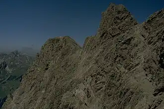 Westlicher (links) und Östlicher (rechts) Berg der guten Hoffnung vom Weg vom Waltenberger-Haus zum Bockkarscharte