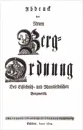 Abdruck der Mansfelder Bergordnung von 1674