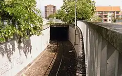 Tunnel mit Anschlussgleis zum Güterbahnhof Ruhleben