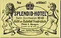 Anzeige des Splendid-Hotels, 1905