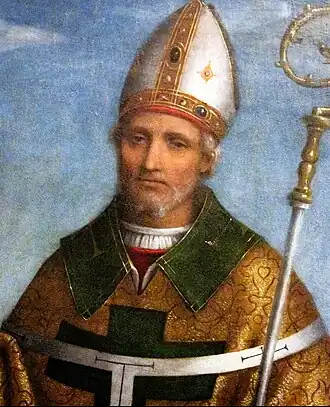 Bernardino Luini, St. Ambrosius (Detail), 1520-1522.