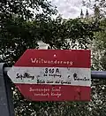 Hinweisschild am Wanderweg am österreichischen Innufer