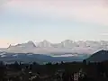 Blick vom Münsterturm: Eiger, Mönch und Jungfrau