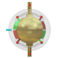 Kugelmotor von Frank Berry (Animation; nach Aufruf erneut klicken)