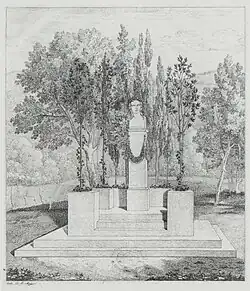 Erstes Schillerfest 1825 mit Danneckers Schillerbüste.