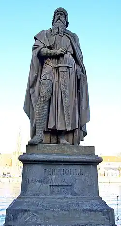 Berthold I. (um 1000–1078), auf der Rheinbrücke Konstanz