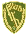 Bestenabzeichen der Grenztruppen von 1986 bis 1990, mit der Zahl „4“ für die dritte und höchstmöglichste Wiederholung.