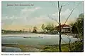 Bootshaus und See, Postkarte, um 1910
