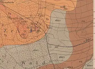 Der Beutenberg auf einer geologischen Karte (1876)