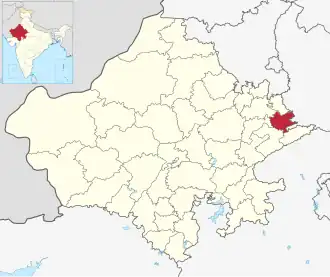 Positionskarte des Distrikts Bharatpur