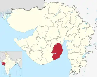 Positionskarte des Distrikts Bhavnagar