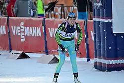 Zieleinlauf und Blumenzeremonie des Sprintrennens der Europameisterschaften 2017