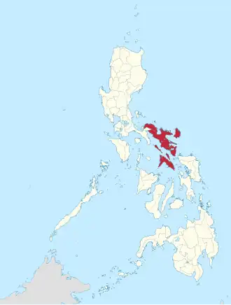 Lage des Bezirkes Bicol innerhalb der Philippinen