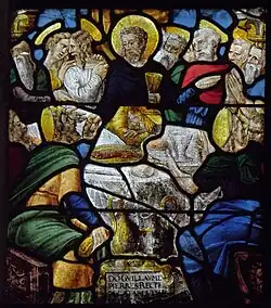 Letztes Abendmahl, am unteren Rand mit Inschrift