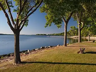 Big Stone Lake von Ortonville (am südlichen Seeende) aus