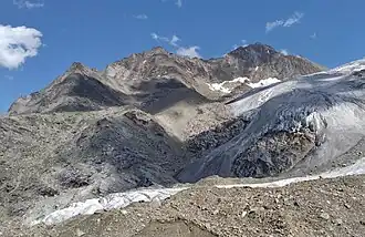 Gross Bigerhorn (Mitte), mit Klein Bigerhorn (links) und Balfrin (rechts)