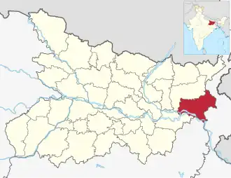 Positionskarte des Distrikts Katihar