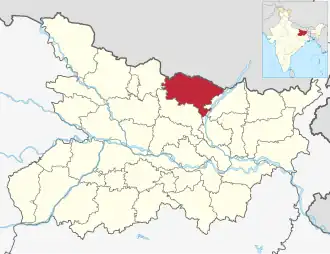 Positionskarte des Distrikts Madhubani