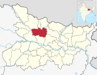 Positionskarte des Distrikts Muzaffarpur