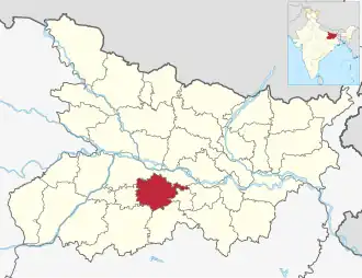 Positionskarte des Distrikts Nalanda