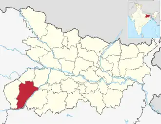 Positionskarte des Distrikts Rohtas