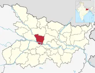 Positionskarte des Distrikts Vaishali