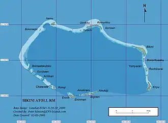 Karte des Bikini-Atolls
