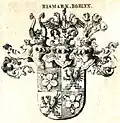 Wappen der Grafen von Bismarck-Bohlen 1818 nach Siebmacher 1857