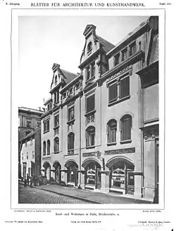 Kauf- und Wohnhaus in Halle a. d. Saale, Brüderstraße 2, Architekten: Knoch u. Kallmeyer, erbaut 1895/1896