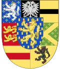 Der saarwerdische Doppeladler im Wappen der Fürsten von Nassau-Usingen-Saarbrücken 1728–1793/1801